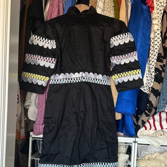 Cynthia Rowley Whitley Scallop Embroidered Black Dress - Picture 8 of 8